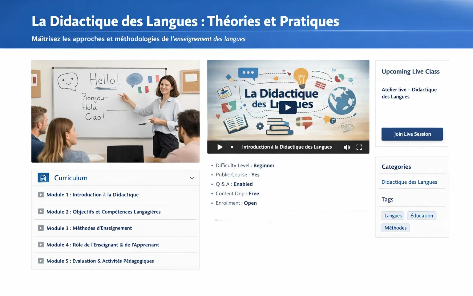 Didactique des langues : bases et pratiques pour un enseignement efficace